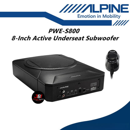Alpine 8" Active Car Underseat Subwoofer Slim & Compact Active Sub Woofer PWE-S800