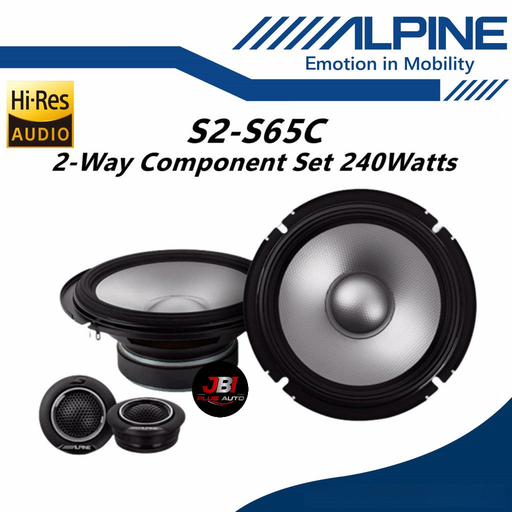 Alpine Package Set 2 Way Component 6.5" Speaker With 4 Channel DSP Digital Signal Processor S2-S65C + PXE-M60-4