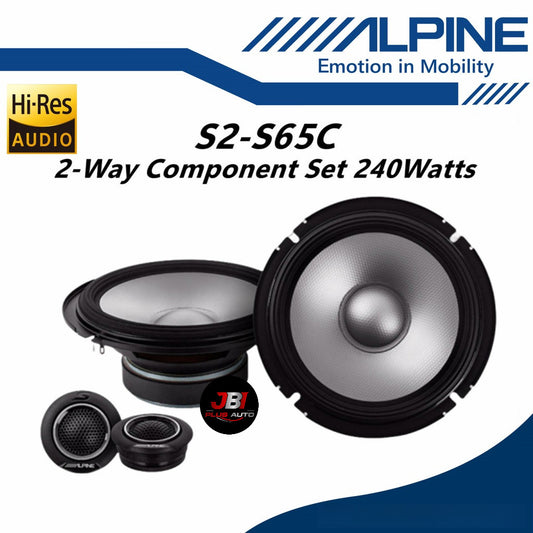 Alpine Package Set 2 Way Component 6.5" Speaker With 4 Channel DSP Digital Signal Processor S2-S65C + PXE-M60-4