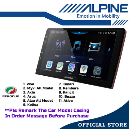 Alpine 2+32GB Car Android player 9" Or 10" Original Version Android 12 Ply For Toyota Honda Proton Perodua iNE-AW409S