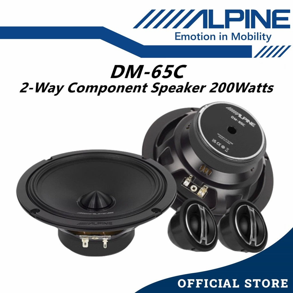 Alpine M Series 2 Way Component Car Speaker Set With Tweeter (200W/6.5") DM-65C