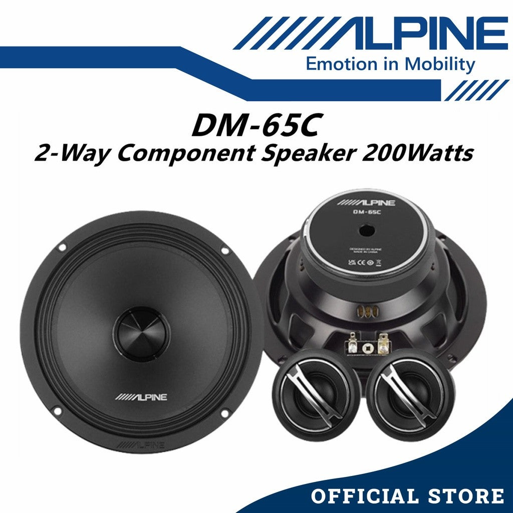 Alpine M Series 2 Way Component Car Speaker Set With Tweeter (200W/6.5") DM-65C