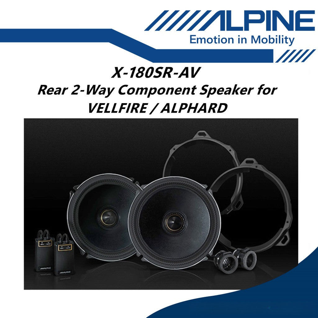 Alpine Integrated Rear 2 Way Component Speaker EXCLUSIVE For ALPHARD / VELLFIRE ANH30 Spk X-180SR-AV