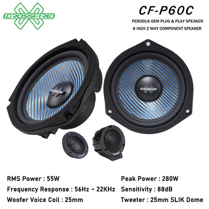 CROSSFIRE OEM 2 Way Component Speaker P60C For Perodua Plug & Play