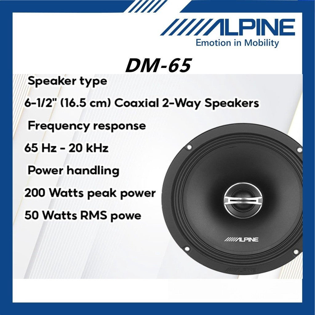 Alpine M-series 2 Way Coaxial Car Speaker (200W/6.5") DM-65