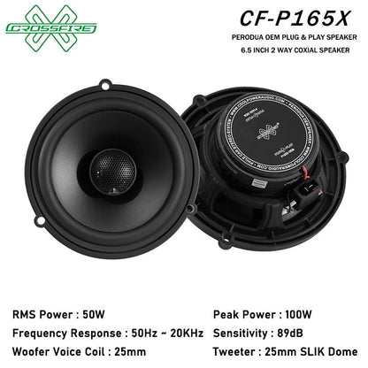 CROSSFIRE OEM 6.5 INCH 2 Way Coxial Speaker P165X For Perodua Plug & Play