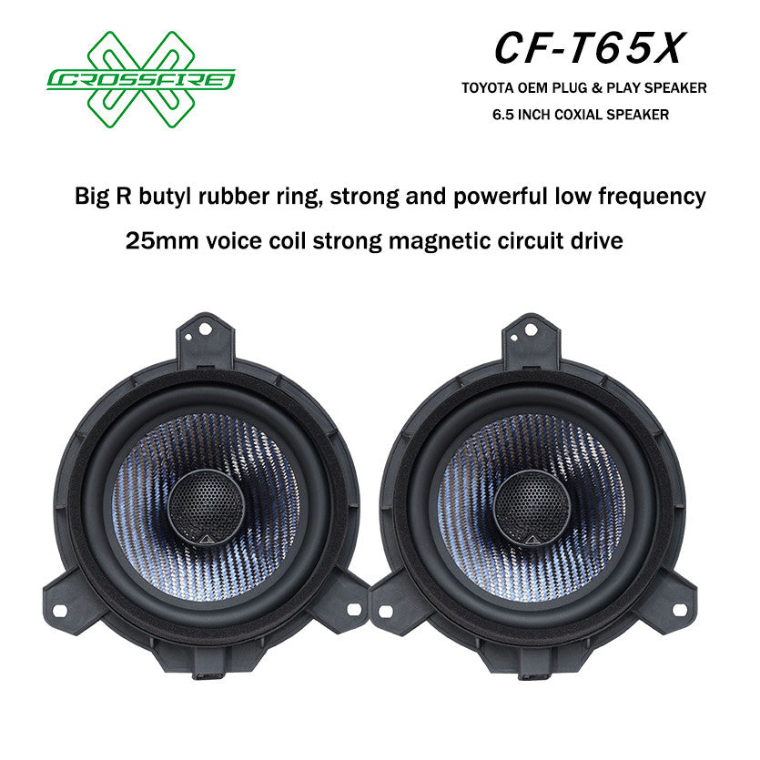 CROSSFIRE OEM 2 Way Coxial Speaker T65X For Toyota Plug & Play