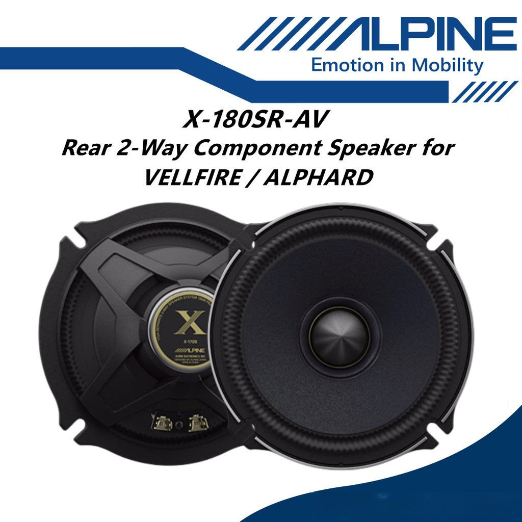 Alpine Integrated Rear 2 Way Component Speaker EXCLUSIVE For ALPHARD / VELLFIRE ANH30 Spk X-180SR-AV