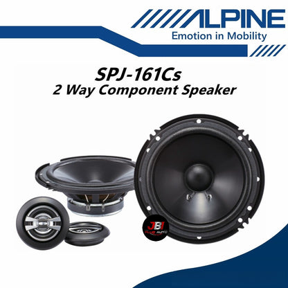 Alpine 2 Way Component Set Car Speaker With Tweeter (6"/250W) SPJ-161CS