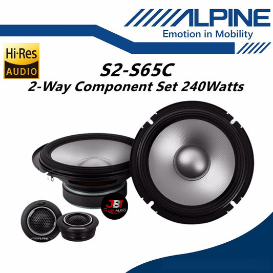 Alpine Hi-Res 2 Way Component Car Speaker Set (6.5") S2-S65C