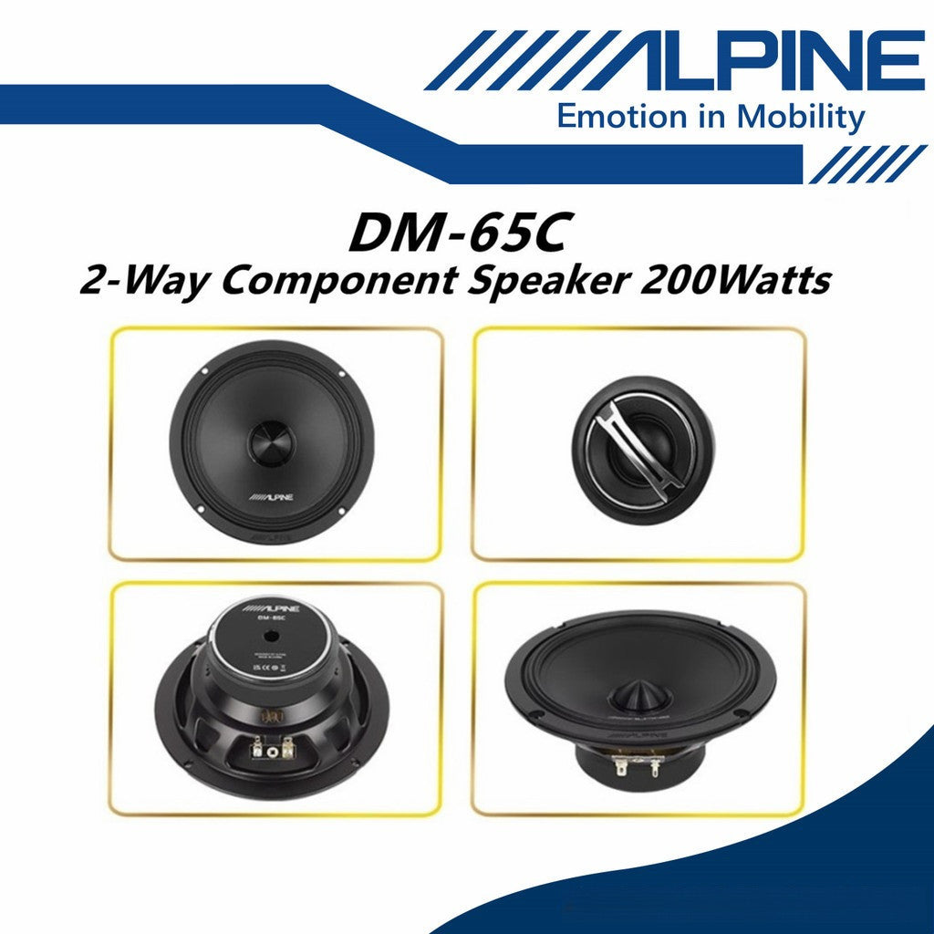 Alpine Package 2 Way 6.5" Component Car Speaker With 4 Channel DSP Digital Signal Processor DM-65C + PXE-M60-4