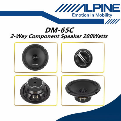 Alpine Package 2 Way 6.5" Component Car Speaker With 4 Channel DSP Digital Signal Processor DM-65C + PXE-M60-4