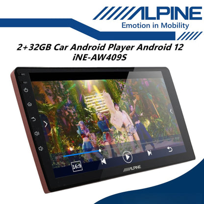 Alpine 2+32GB Car Android player 9" Or 10" Original Version Android 12 Ply For Toyota Honda Proton Perodua iNE-AW409S