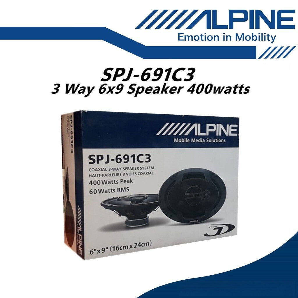 Alpine 3 Way Car Speakers 6x9 Spk (400W/6 x 9") SPJ-691C3