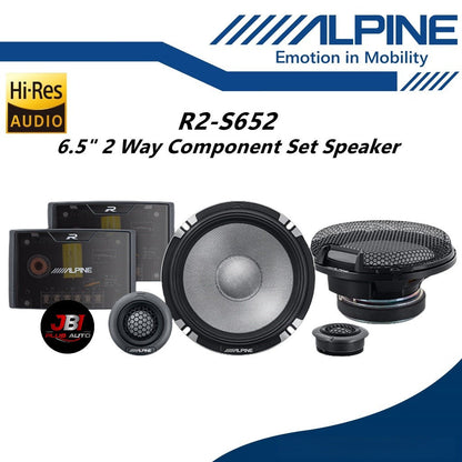 Alpine R-Series Pro 6.5" Hi-Res 2 Way Component Car Speaker Set R2-S652