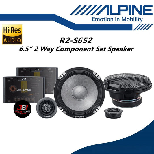 Alpine R-Series Pro 6.5" Hi-Res 2 Way Component Car Speaker Set R2-S652