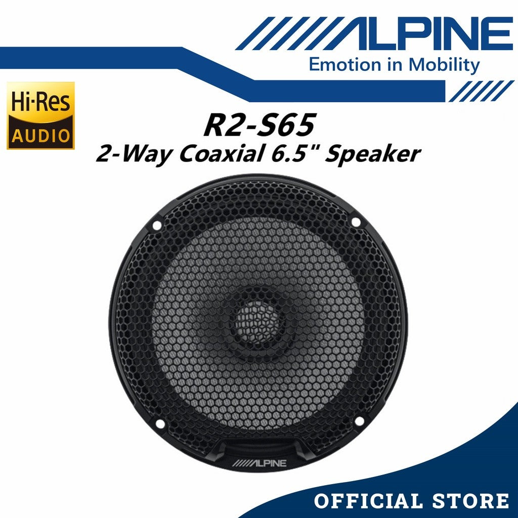 Alpine R-Series Hi-Res 2 Way Coaxial Car Speaker Peak Power (300W/6.5") R2-S65