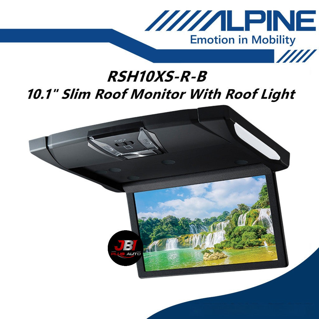 Alpine 10.1" Inch Roof Monitor Slim Rear Vision WSVGA Screen With LED Light RSH-10SX-R-B