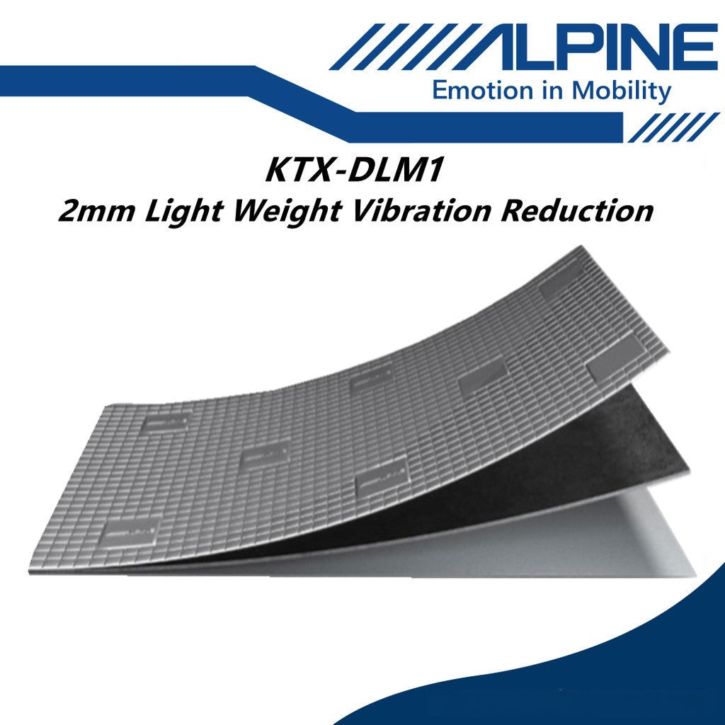 Alpine 2mm Light Weight Sound Damping Sound Proofing Vibration Reduction Lightweight Car Damping KTX-DLM1
