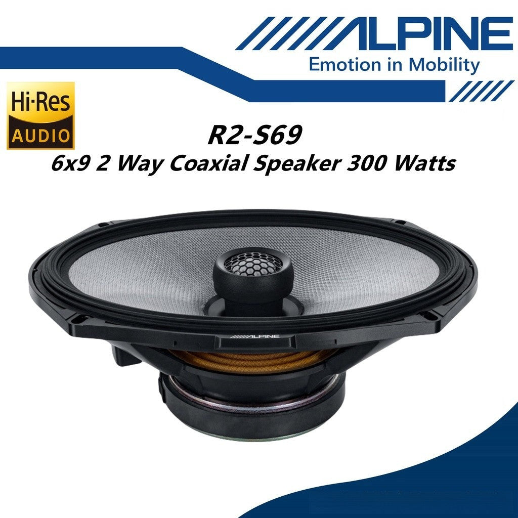 Alpine R-Series 6x9 Hi-Res 2 Way Coaxial Car Speaker R2-S69
