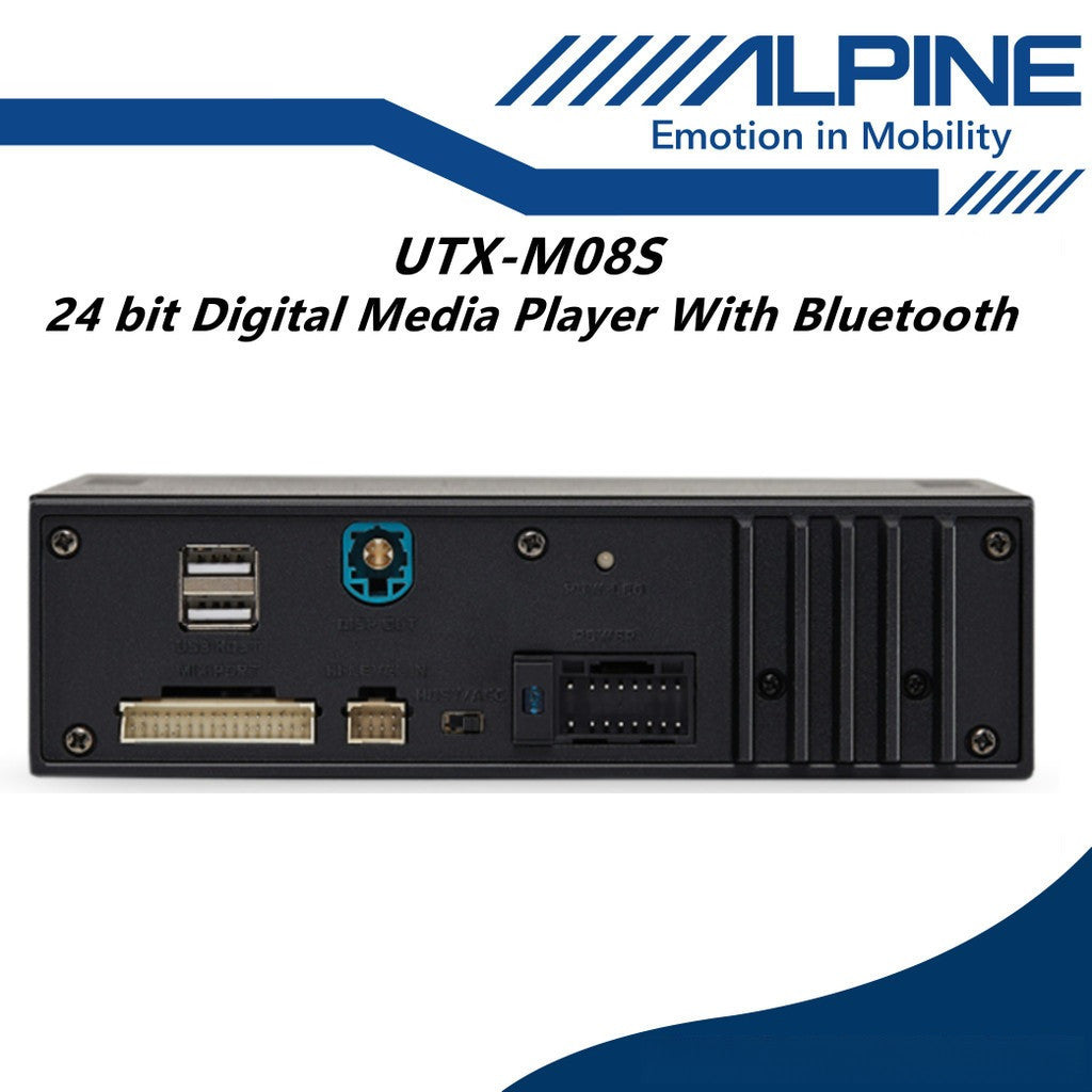 Alpine HI-RES DUAL USB Car Digital Media Receiver With Bluetooth And DSP Audio Player UTX-M08S
