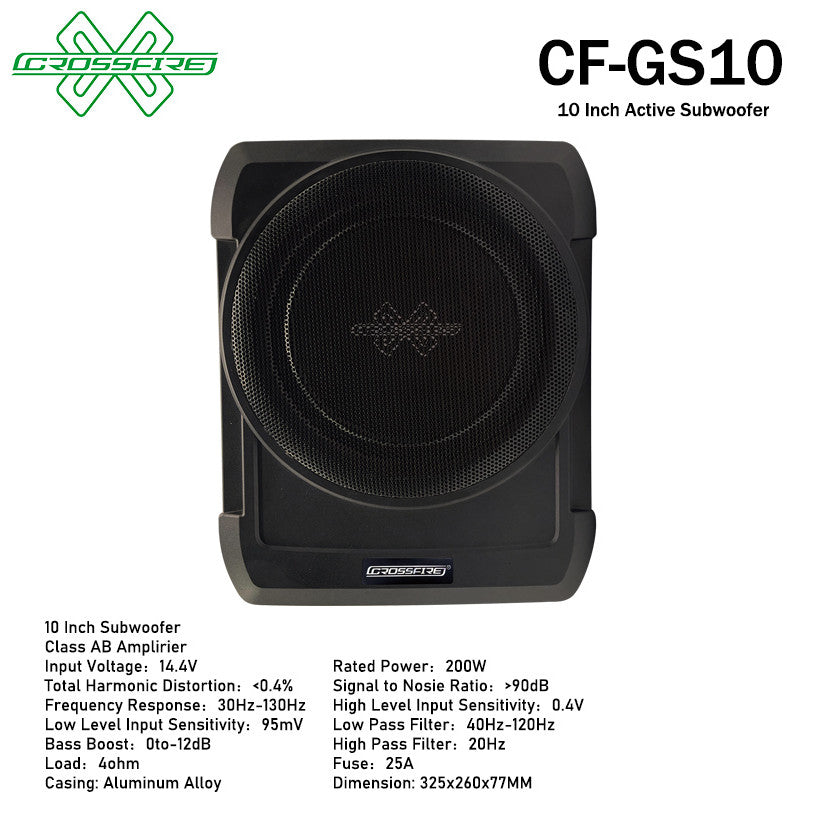 CROSSFIRE Galaxy Series Active Subwoofer (10") GS10