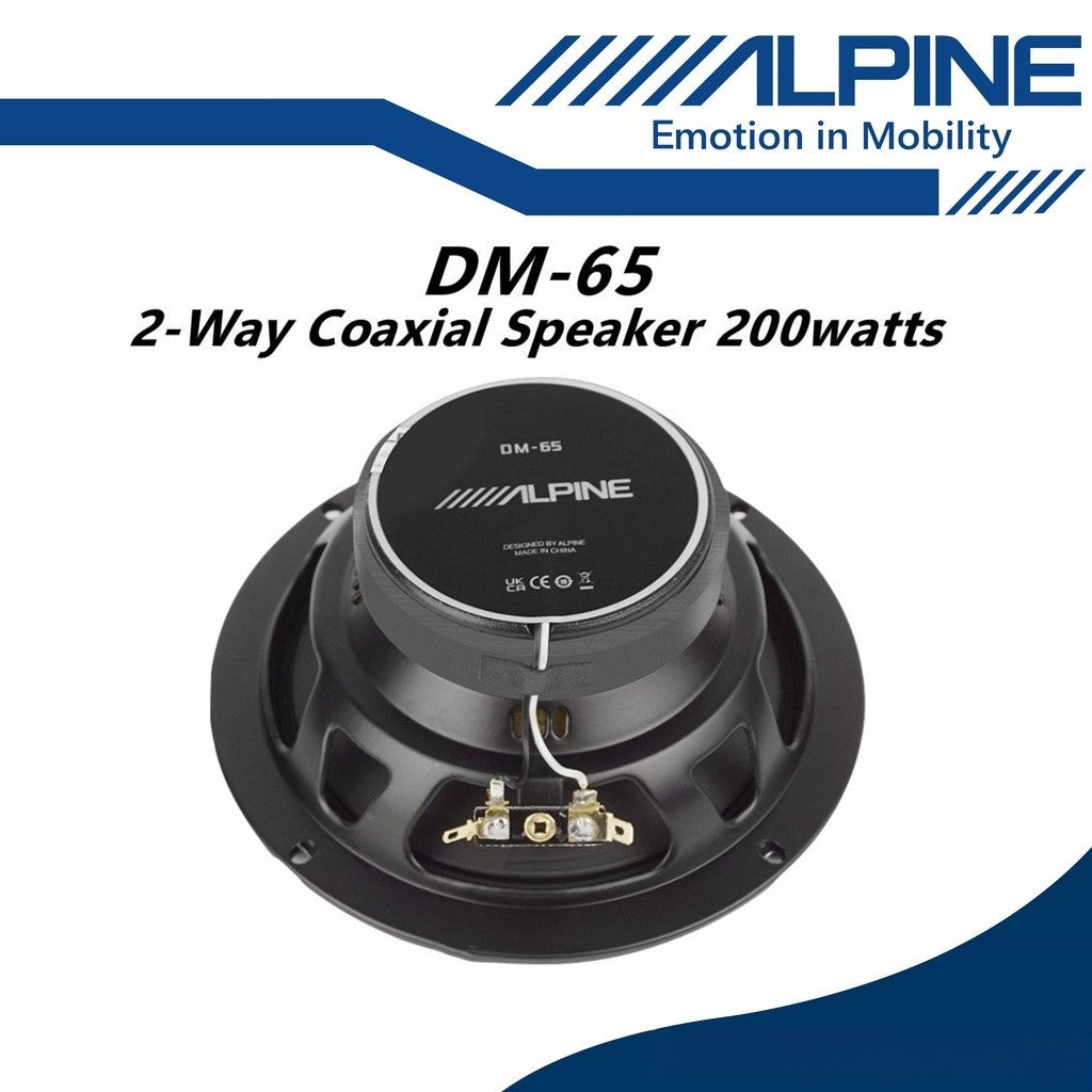 Alpine M-series 2 Way Coaxial Car Speaker (200W/6.5") DM-65