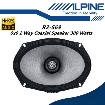 Alpine R-Series 6x9 Hi-Res 2 Way Coaxial Car Speaker R2-S69