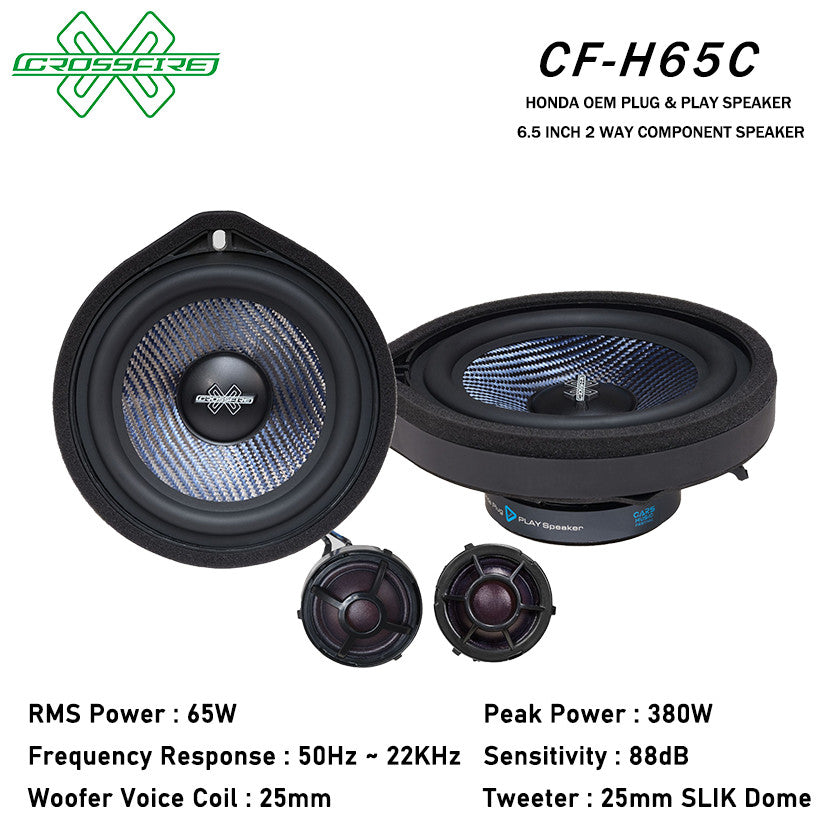 CROSSFIRE OEM 2 Way Component Speaker H65C For Honda Plug & Play