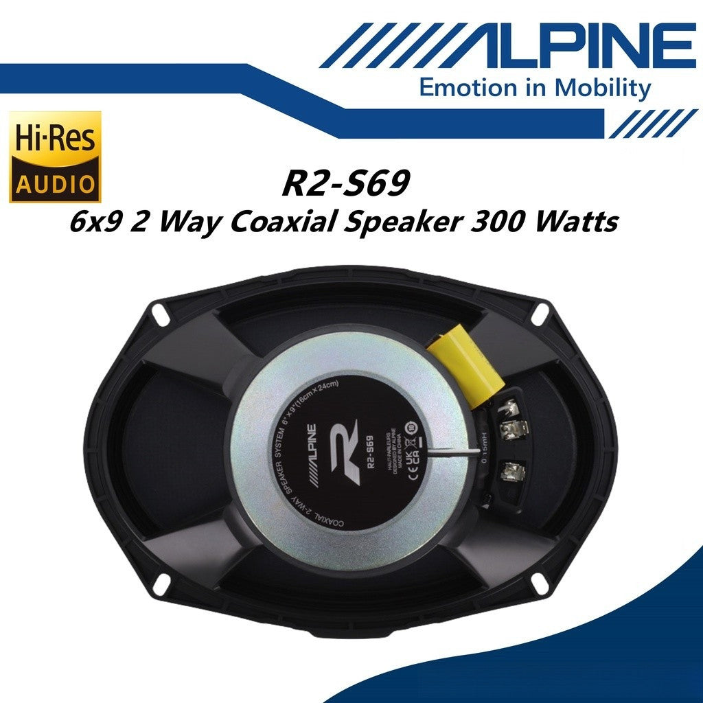 Alpine R-Series 6x9 Hi-Res 2 Way Coaxial Car Speaker R2-S69