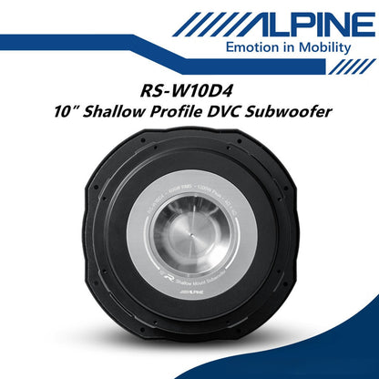 Alpine 10" Subwoofer Shallow-Mount Woofer 1800W Peak Power RS-W10D4