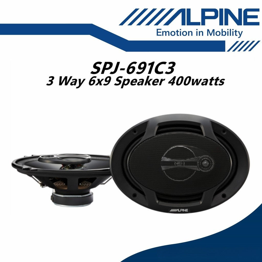 Alpine 3 Way Car Speakers 6x9 Spk (400W/6 x 9") SPJ-691C3