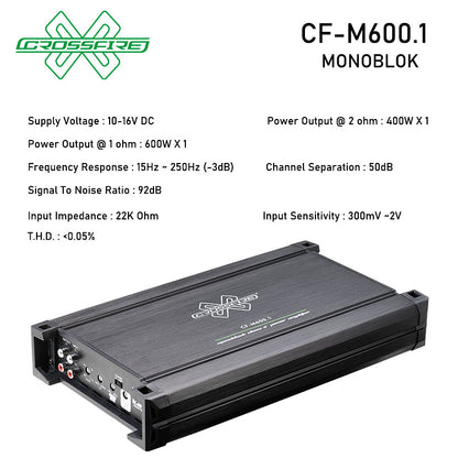 CROSSFIRE Class D Monoblok Amplifier M600.1