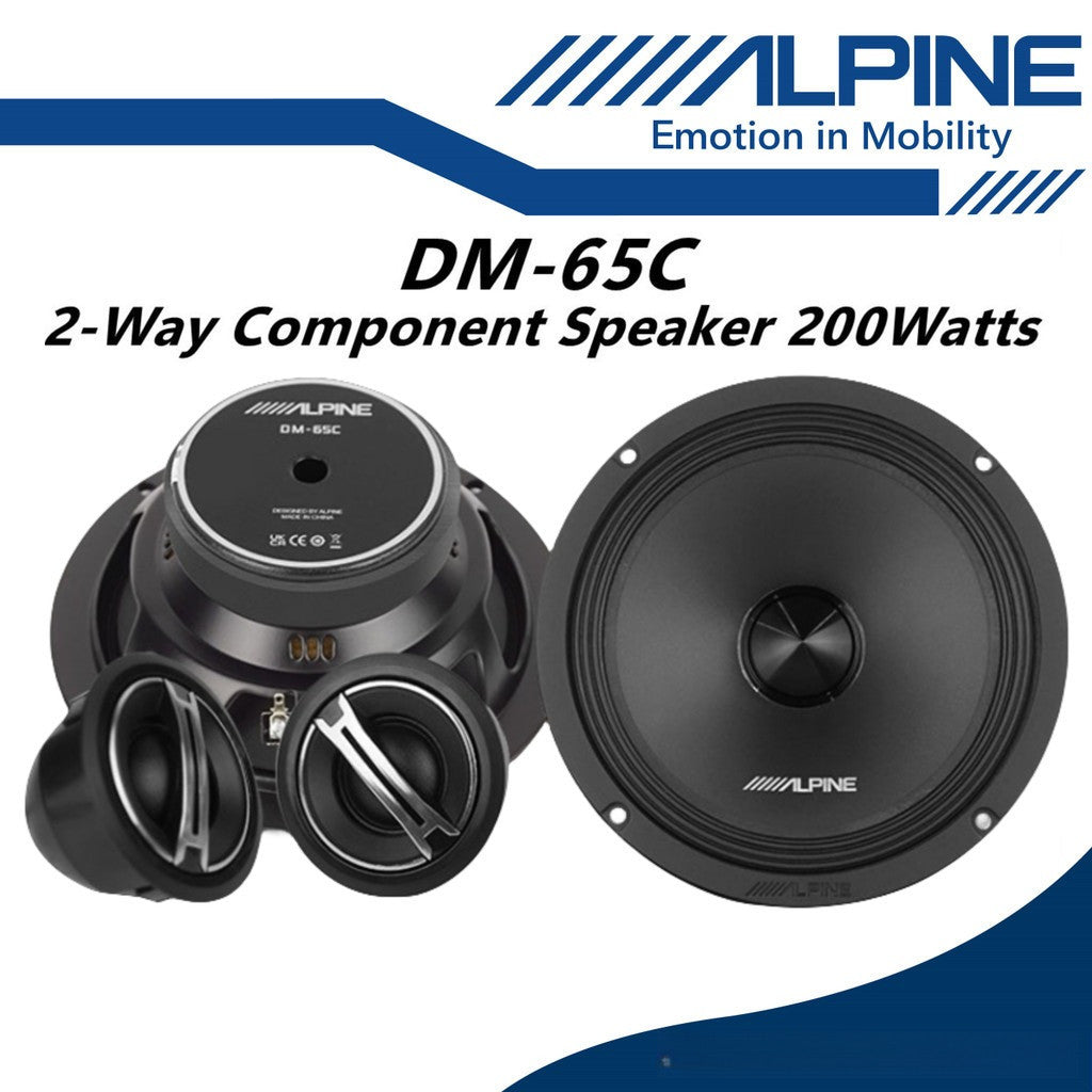 Alpine Package 6.5" Inch 2 Way Component Set Coaxial Speaker 7" Inch Active Sub Woofer Subwoofer Car Spk