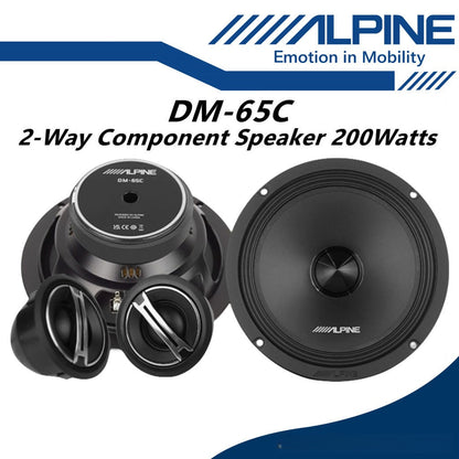 Alpine Package 6.5" Inch 2 Way Component Set Coaxial Speaker 7" Inch Active Sub Woofer Subwoofer Car Spk
