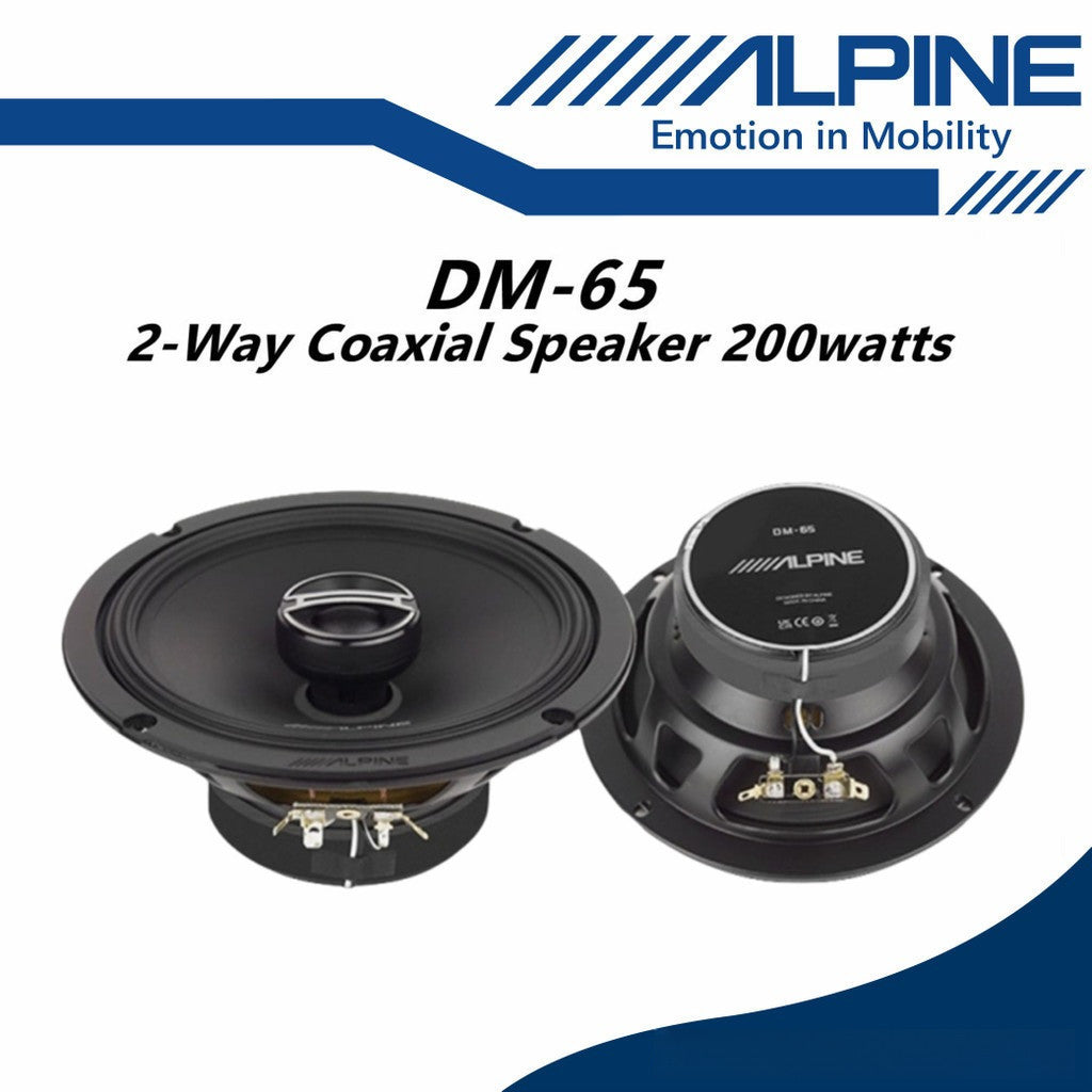 Alpine Package Deal DM Series 6.5" Component Set Car Speaker and 6.5" Coaxial Speaker Spk DM-65C + DM-65