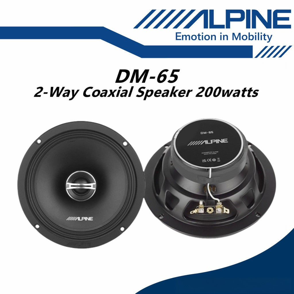 Alpine Package Deal DM Series 6.5" Component Set Car Speaker and 6.5" Coaxial Speaker Spk DM-65C + DM-65