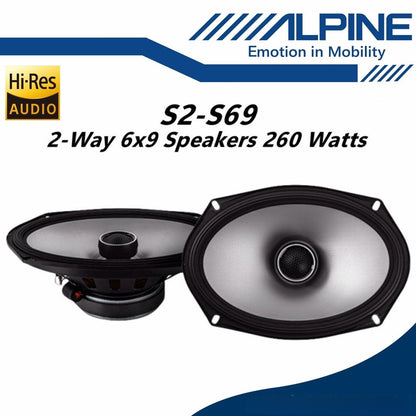 Alpine S-Series Hi-Res 2 Way Coaxial Car Speaker (6 x 9") S2-S69