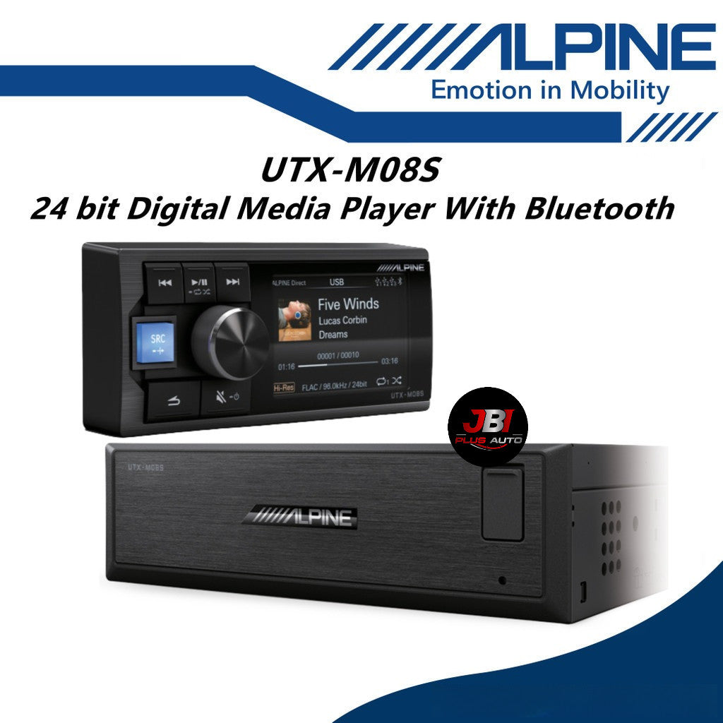 Alpine HI-RES DUAL USB Car Digital Media Receiver With Bluetooth And DSP Audio Player UTX-M08S