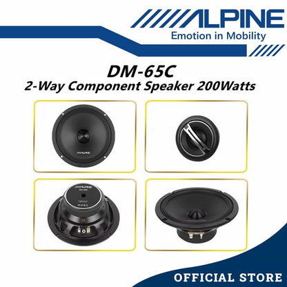 Alpine M Series 2 Way Component Car Speaker Set With Tweeter (200W/6.5") DM-65C