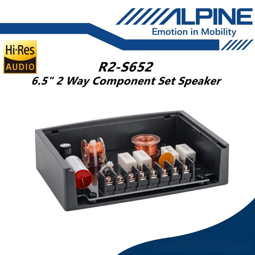 Alpine R-Series Pro 6.5" Hi-Res 2 Way Component Car Speaker Set R2-S652
