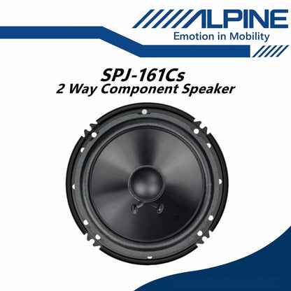 Alpine 2 Way Component Set Car Speaker With Tweeter (6"/250W) SPJ-161CS