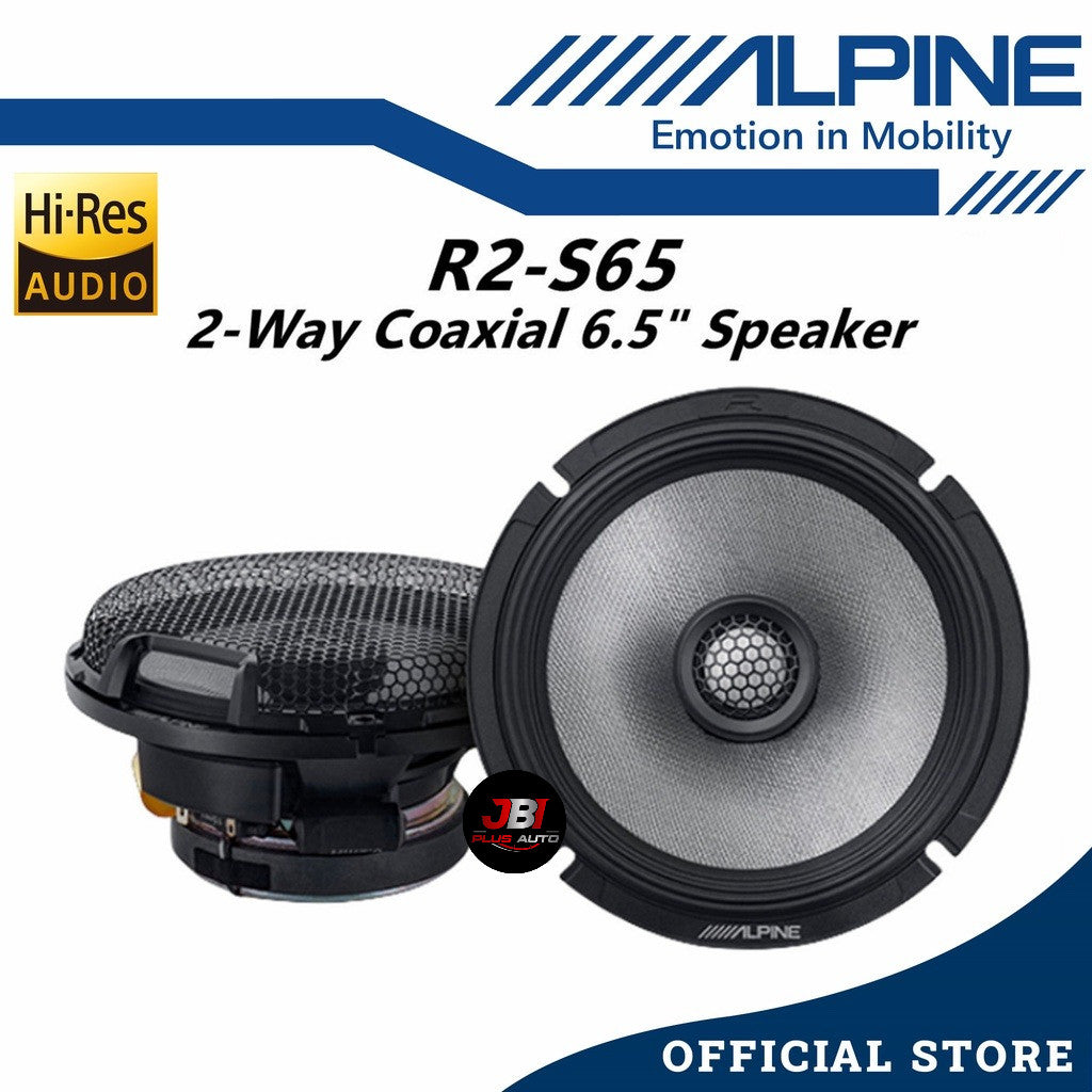 Alpine R-Series Hi-Res 2 Way Coaxial Car Speaker Peak Power (300W/6.5") R2-S65