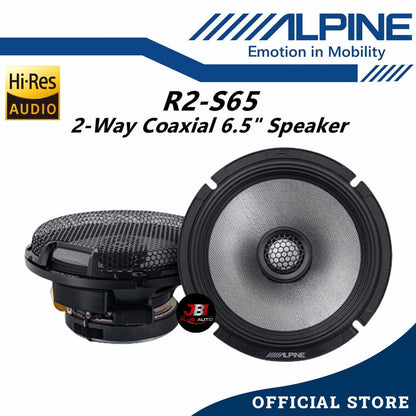Alpine R-Series Hi-Res 2 Way Coaxial Car Speaker Peak Power (300W/6.5") R2-S65
