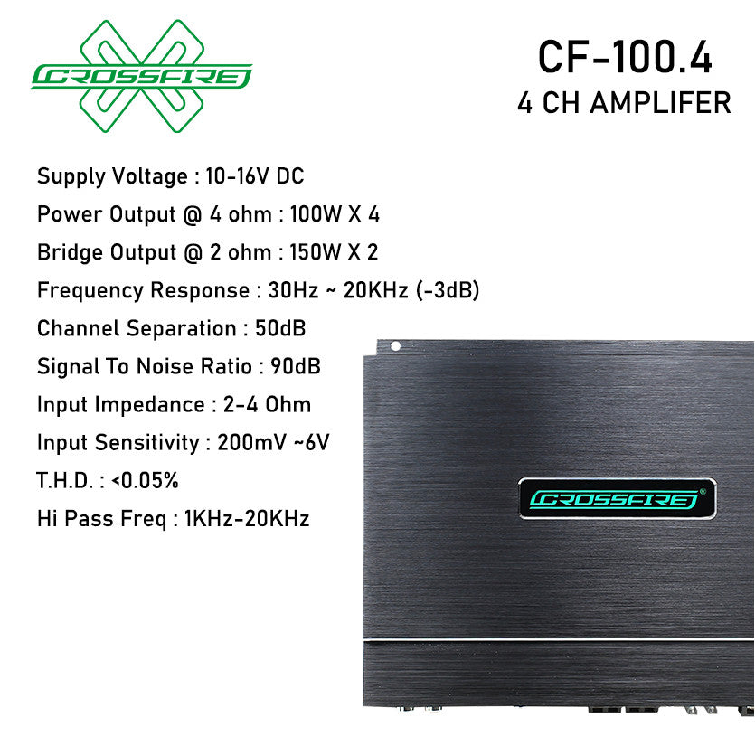 CROSSFIRE 4 Channel Power Amplifier T100.4