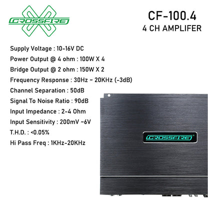 CROSSFIRE 4 Channel Power Amplifier T100.4