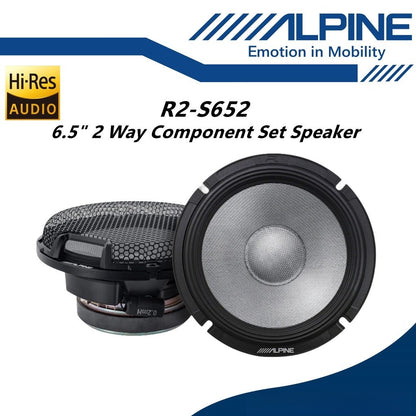 Alpine R-Series Pro 6.5" Hi-Res 2 Way Component Car Speaker Set R2-S652