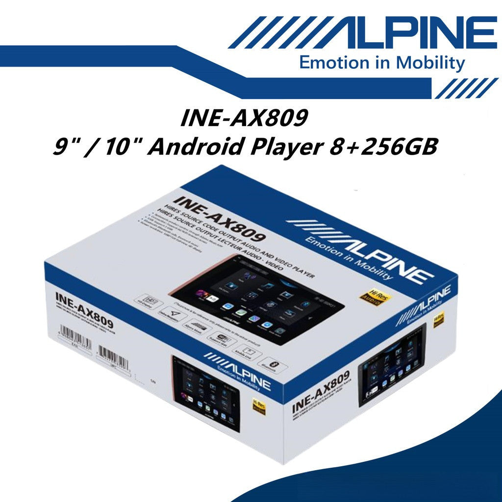 Alpine 8+256GB Car Android player 9" Or 10" Ply For Toyota Honda Proton Perodua iNE-AX809