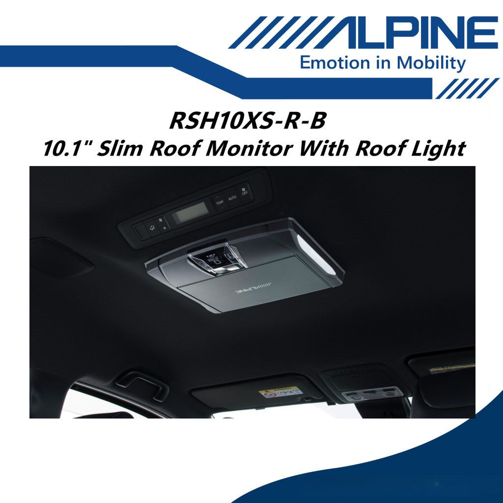 Alpine 10.1" Inch Roof Monitor Slim Rear Vision WSVGA Screen With LED Light RSH-10SX-R-B