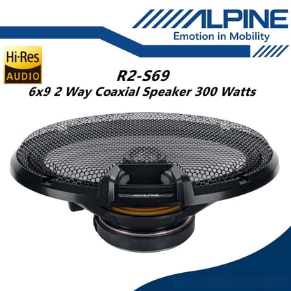 Alpine R-Series 6x9 Hi-Res 2 Way Coaxial Car Speaker R2-S69